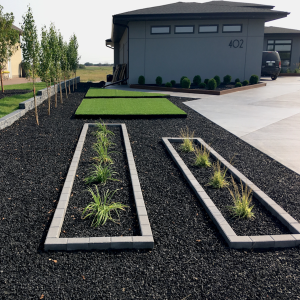 Rubber Mulch 100 percent recycled rubber mulch in black red and brown in Edmonton by Radiant Landscape